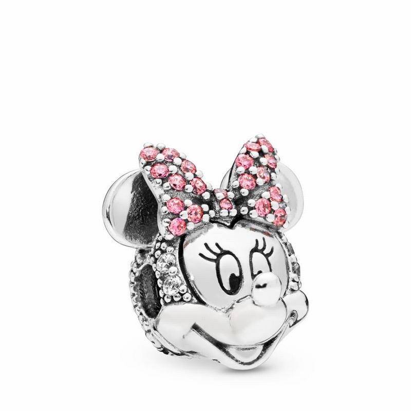 Pandora Australia Disney Shimmering Minnie Portrait Clip Charm - Sterling Silver | RFUQZV425